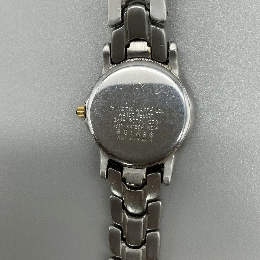 Vintage Citizen Womens Watch 26mm White Blue Dial 4613-S41886 New Battery 6.5